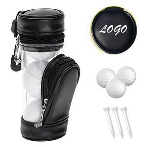 Golf Ball Holder Bag with Golf Balls and Tees