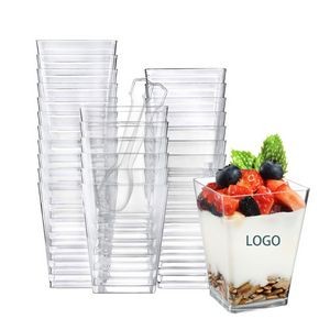 Disposable Plastic Square Dessert Cup