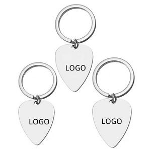 Stainless Steel Guitar Pick Key Chain
