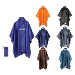 Hooded Rain Poncho for Adult with Pocket