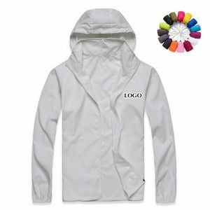 Unisex Adult Hooded Outdoor Sports Coats w/ Zipper Closure