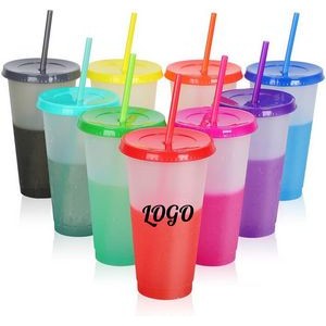 24 Oz. Color Changing Cups Tumblers with Lids/Straws