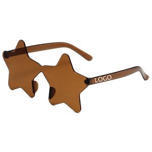 Star Shaped Rimless Sunglasses for Traveling