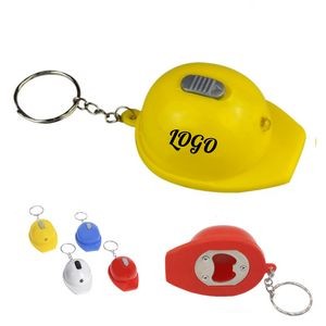 Mini LED Helmet Shape Keychain With Bottle Opener