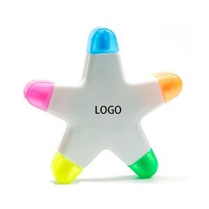 Star Shaped 5 Color Highlighters