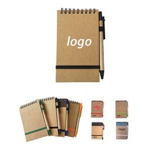 Eco Mini Spiral Notebook With Pen