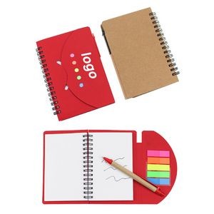 Coil Sticky Note With Pen Notebook