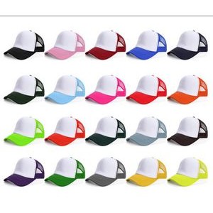 Polyester Cotton Blend Mesh Back Cap (5 Panel - Structured)
