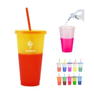 16Oz Mood Color Changing Cup with Lid and Straw