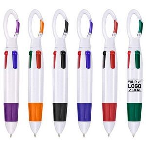 4 In 1 Color Ballpoint Pens With Carabiner