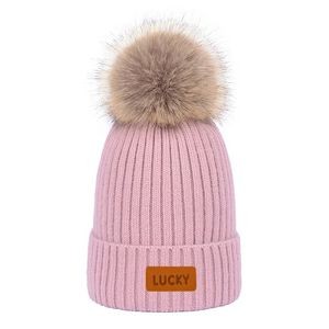 Customized Pom Pom Solid Winter Beanie Hats