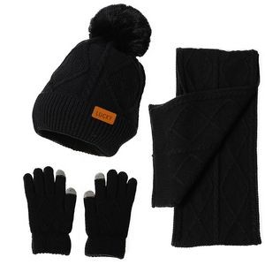 Knit Scarf/Hat/Gloves Set