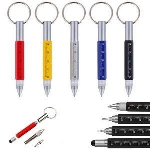 6 In 1 Multitool Tech Tool Pen Key Ring Screwdriver Pen With Ruler