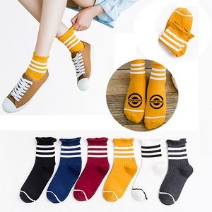 Mid Length Women Stripe Socks