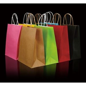 Custom Bargain Price Kraft Paper Grocery Tote Bag