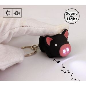 Piggy Design LED Flashlight Sound Keychain