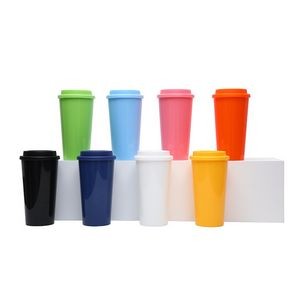 16oz Double-layer Plastic Coffee Cup