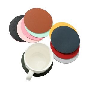 PU Leather Round Cup Mat Pad