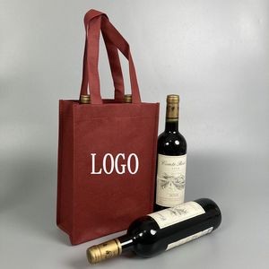 Non-Woven Two Bottles Wine Tote Bag