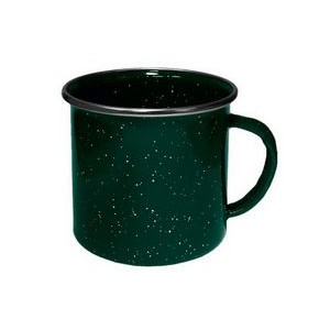 12Oz. Economy White Speckled Enameled Camping Cup