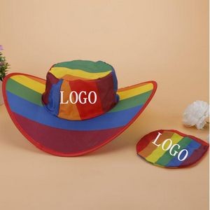 Nylon Folding Rainbow Cowboy Hat
