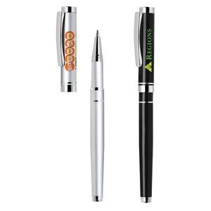 Troy Aluminum Rollerball Pen w/Removable Cap & Chrome Accents