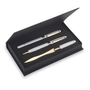 Premade Triple Pen Set with Pen & Brass Letter Opener