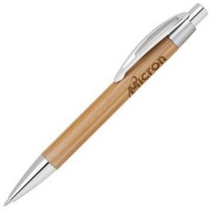 Bamboo-I Satin Chrome Click Action Ballpoint Pen