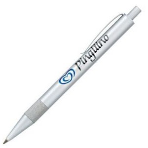 Apollo-I Silver Ballpoint Pen w/Textured Grip
