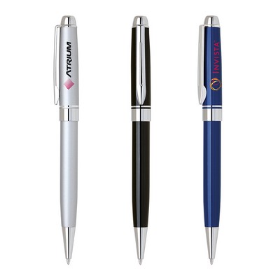 Norman-II Aluminum Ballpoint Pen w/Polished Chrome Accents