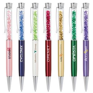 Crystal-II Twist Action Ballpoint Pen with Matching Crystals