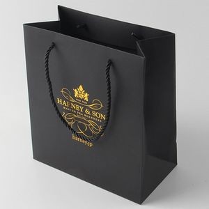 Gold Foil Black Card Paper Bag