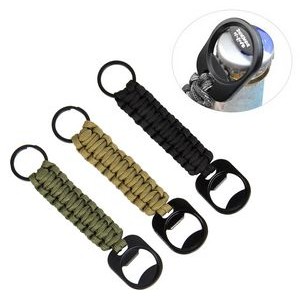 Outdoor Paracord Keychain With Bottle Opener