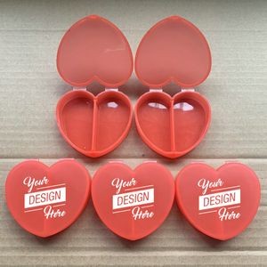 Heart Shape 2 Compartments Pill Cases