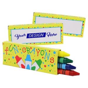 4 Pack Crayons in Print Box