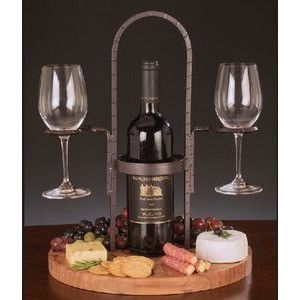 Chic Chill 2-Glass Artisan Wine & Appetizer Caddy