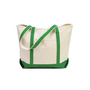 Beach Tote  Classic Boat Bag with Natural Body and Contrast