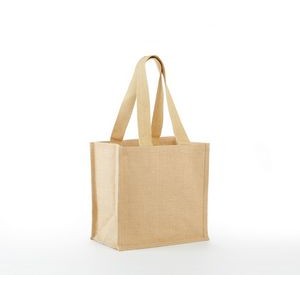 Eco Friendly Wide Bottom Jute/ Burlap Grocery Shopping Tote