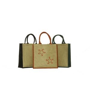 All Natural Convention Jute/ Burlap Tote with Rope Handles