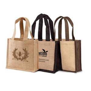 Two Tone Jute Gift Bag with self handles