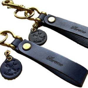 PU Leather Key Chain Rectangle Key Ring