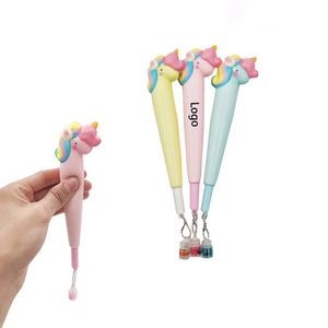 2 in 1 Squishy Unicorn Ball Pen and Squeeze Toy