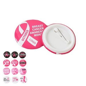 Pink Ribbon Button Pin (direct import)