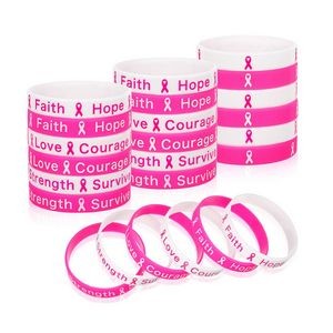 Breast Cancer Awareness Silicone Bracelet (direct import)