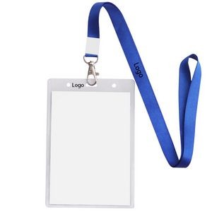 Enlarged Transparent ID Card Badge Holder with Lanyard
