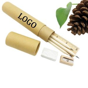 Wooden Pencil Stationery Set