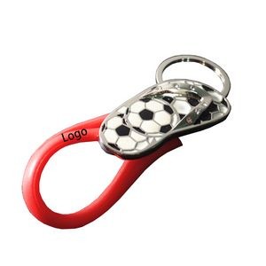 Creative Flip-flop Metal Key Ring with PVC Strap