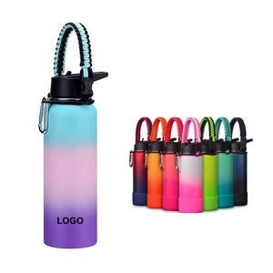 18oz Water Bottle with Paracord Handle and Silicone Boot(direct import)