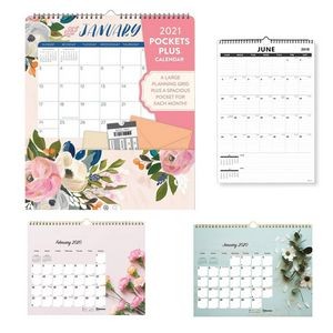 Custom Monthly Design Wall Calendar With Pocket