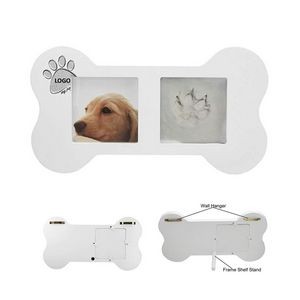Bone Shape Memorial dog Picture Frame with Paw Print Kit